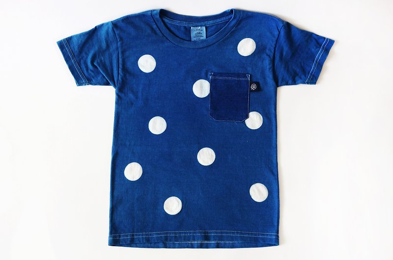 天然蓝染幼儿T恤(短袖)系列-点点 - 其他 - 棉．麻 蓝色
