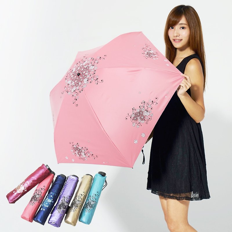 双龙降温14度_碳纤HANA超轻量黑胶反向折伞晴雨伞 - 雨伞/雨衣 - 防水材质 紫色