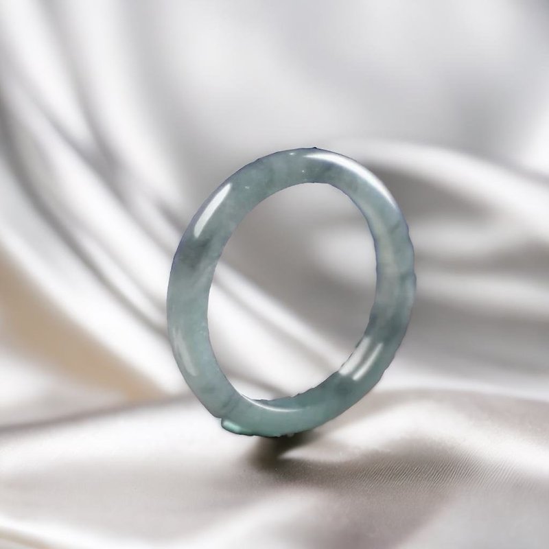 冰蓝水翡翠戒指戒圈 | 国际10围 | 天然A货翡翠 | 送礼 - 戒指 - 玉石 透明
