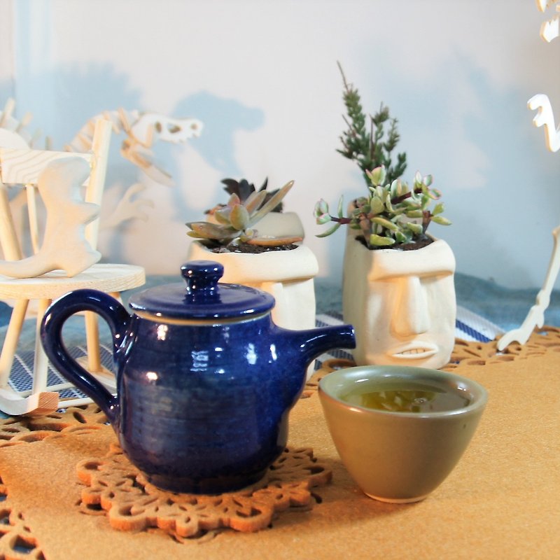 钴蓝星空壶-容量约150ml - 茶具/茶杯 - 陶 蓝色