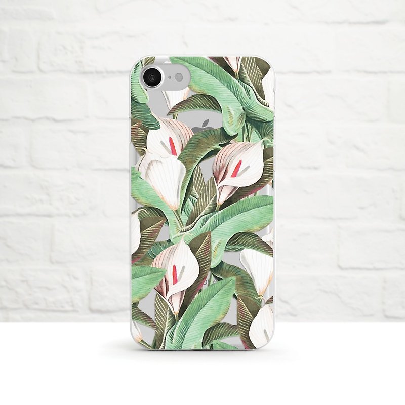 Peace Lily-防摔透明软壳- iPhone 14pro 系列, Samsung - 手机壳/手机套 - 硅胶 绿色