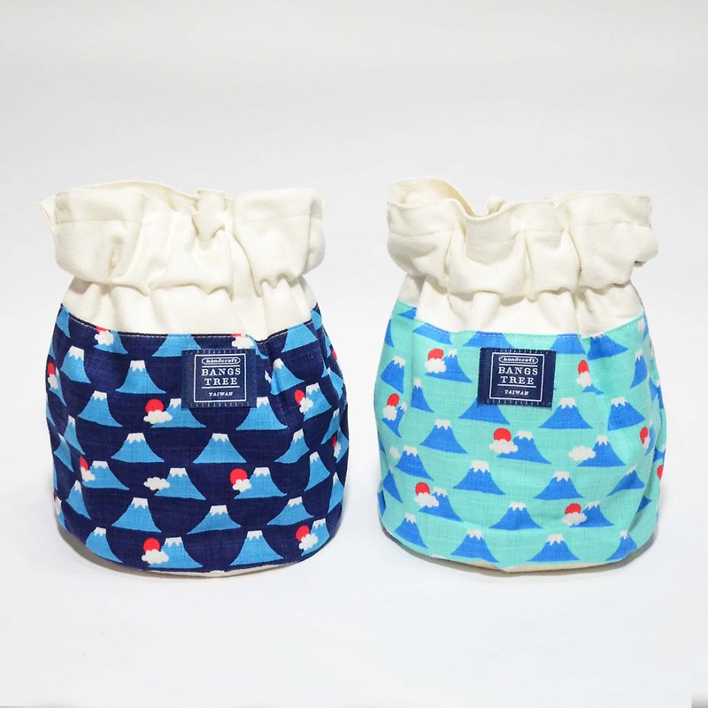 ::浏海树:: 侧背水桶包_富士山(现货供应中) - 侧背包/斜挎包 - 棉．麻 蓝色