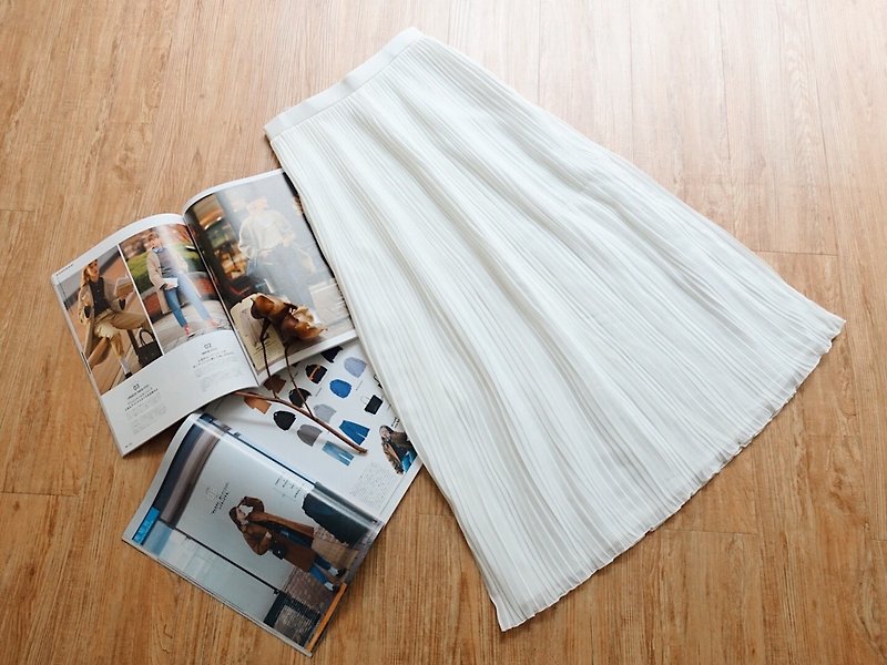 Vintage下着 / 裙 no.130 tk - 裙子 - 聚酯纤维 白色