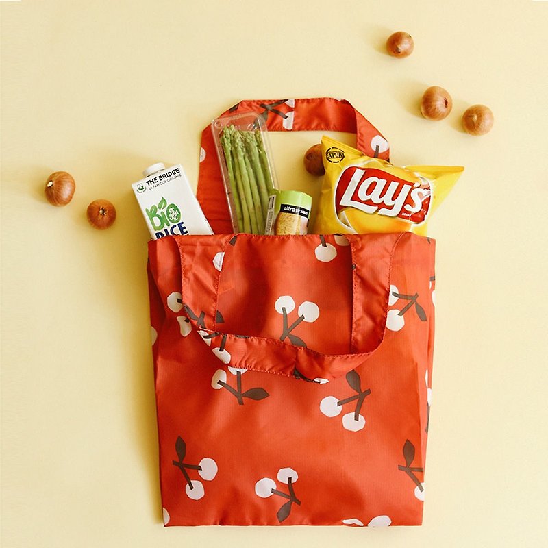折叠购物袋单肩包L-04樱桃红,E2D16036 - 手提包/手提袋 - 聚酯纤维 红色