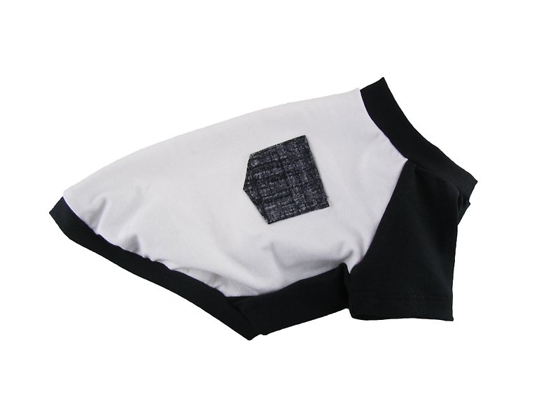 Black Contrasting Cotton Jersey Raglan Pocket T-shirt, Dog Apparel - 衣/帽 - 其他材质 黑色
