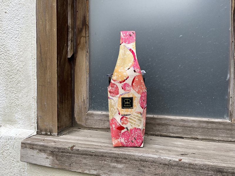 RuruRoad / 单把饮料提袋 - 水壶袋 / 奶奶的粉苹果 - 手提包/手提袋 - 棉．麻 粉红色