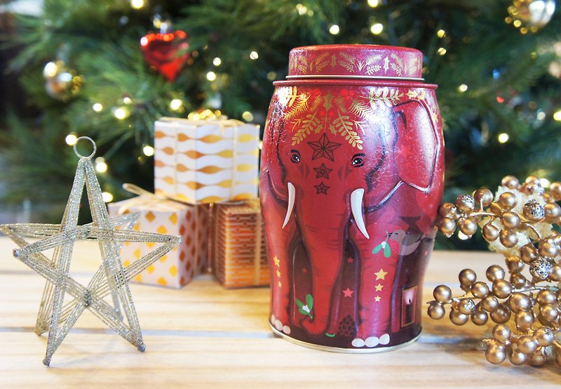 【中秋节礼物】红色耶诞夜大象茶罐(含英式早餐茶/40个茶包) - 茶 - 新鲜食材 红色