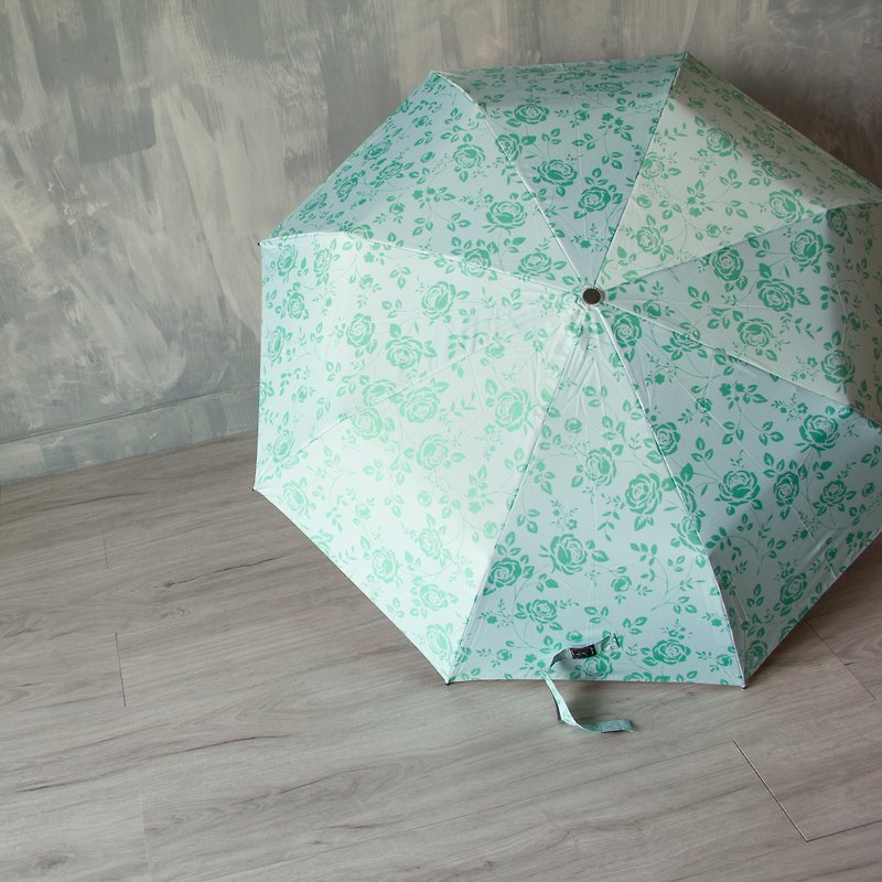 UrbaneUmbrella 黑胶晴雨伞–推拉式安全手开伞骨–玫瑰 - 雨伞/雨衣 - 其他人造纤维 多色