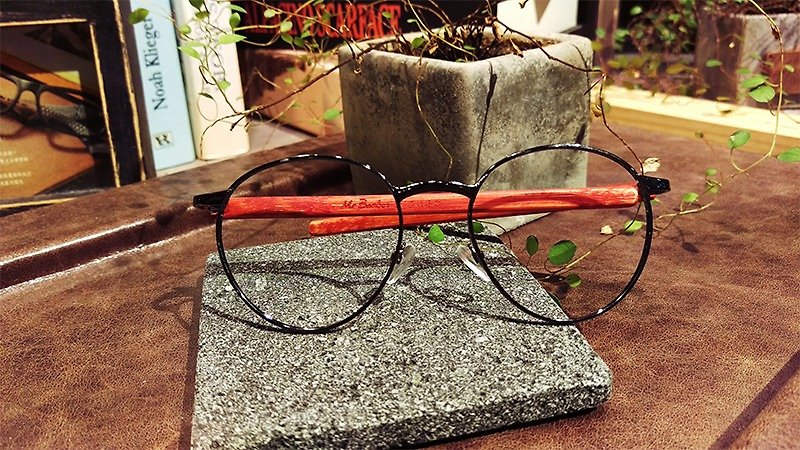 Mr.Banboo F系列【冷金属遇上有温度的竹子】有故事的 台湾手工眼镜 - 眼镜/眼镜框 - 竹 红色