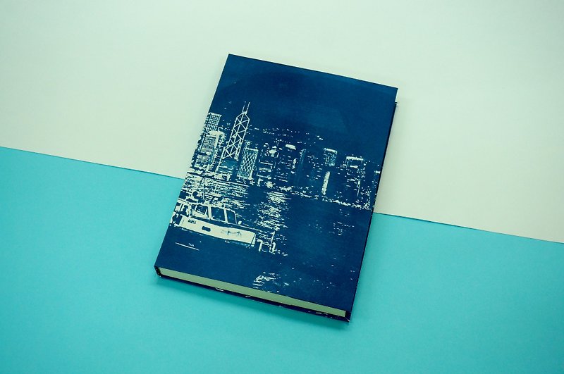 底片显影蓝色影像 手帐 - 香港维多利亚港夜景 船 - 笔记本/手帐 - 纸 蓝色