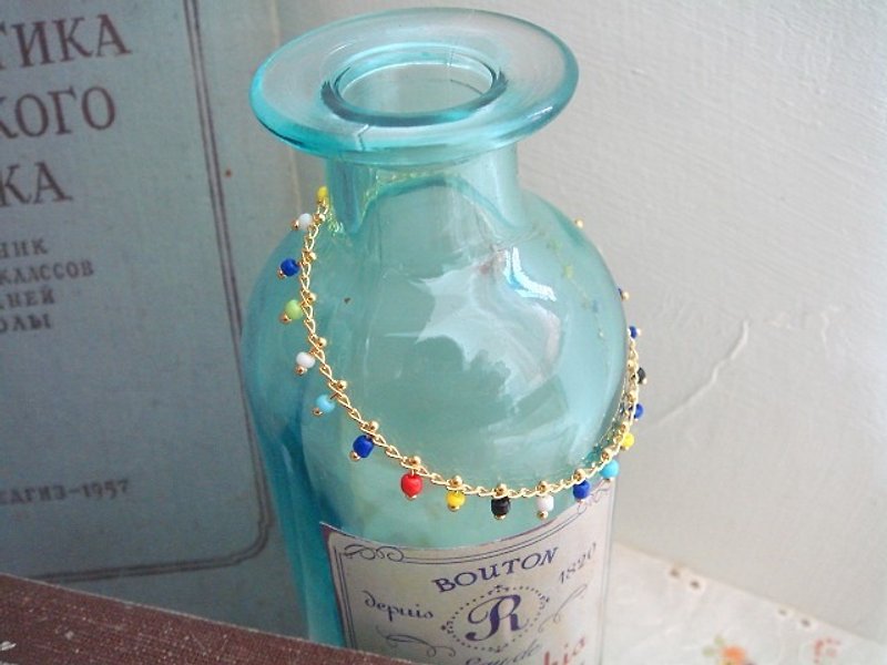 Garohands 美国古董彩色琉璃小珠子手感手链 B265 礼物 - 手链/手环 - 其他材质 多色