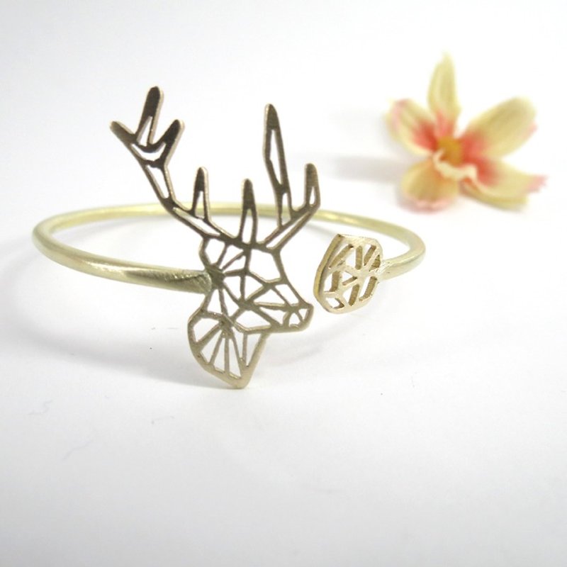 Head deer geometric bracelet From WABY - 手链/手环 - 其他金属 橘色