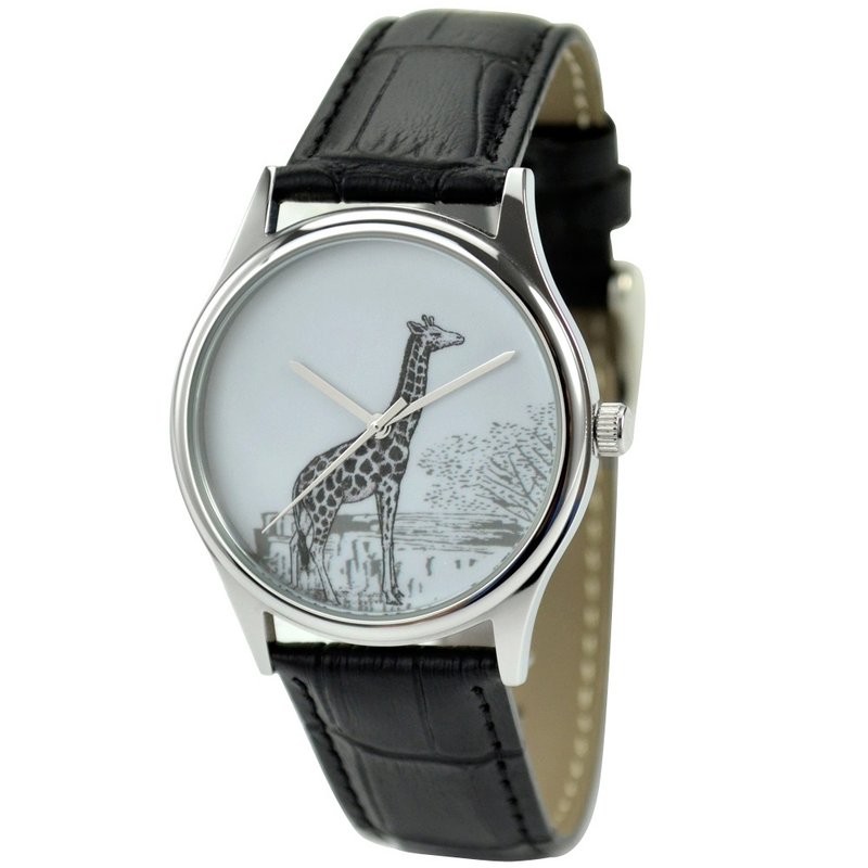 长颈鹿手表(绘画) 全球包邮 - 女表 - 其他金属 灰色