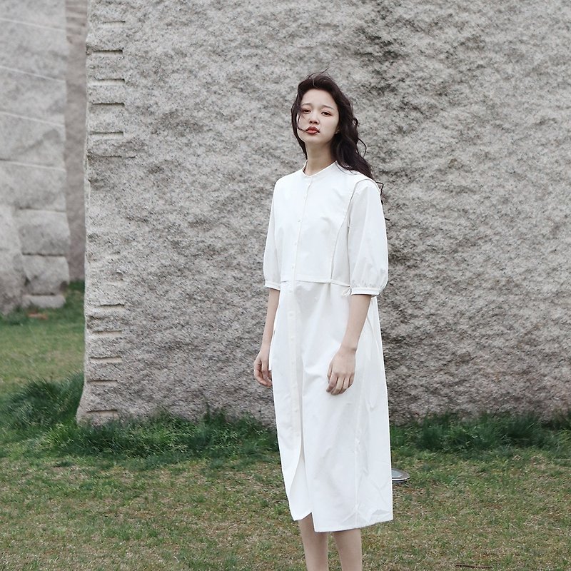 KOOW    Alice 自然肌理感棉质连衣裙 马甲式设计假两件 - 洋装/连衣裙 - 棉．麻 