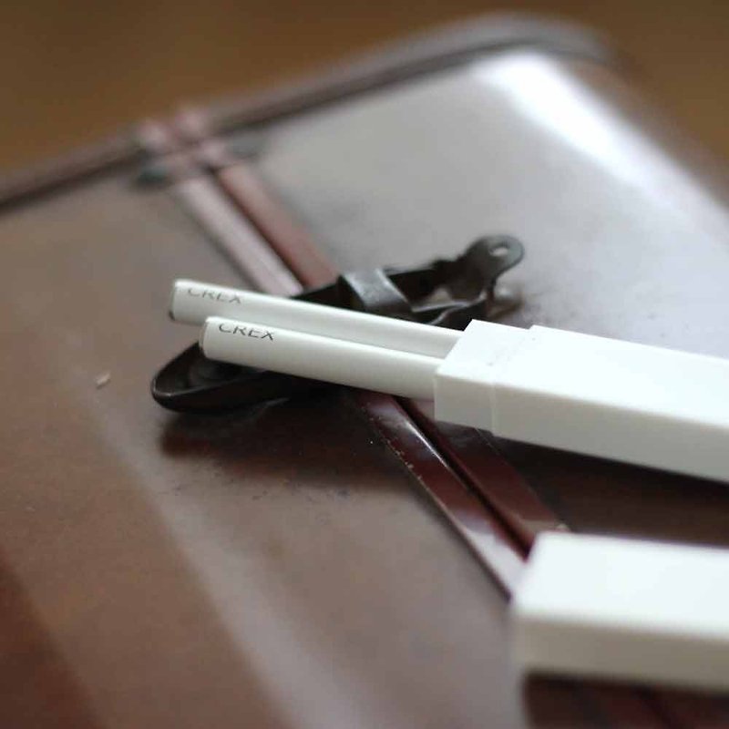 口袋里 我的专属 环保筷 | 巧克力随行筷 白白刷款 - 筷子/筷架 - 其他金属 白色