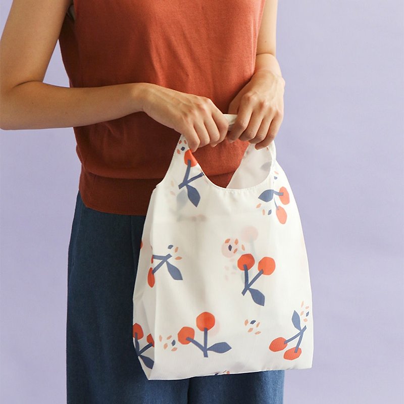 折叠口袋购物袋S-03樱桃白,E2D15923 - 手提包/手提袋 - 聚酯纤维 白色