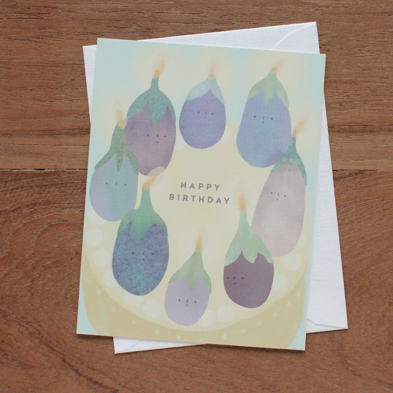 The Aubergines - Happy Birthday - Greeting Card - 卡片/明信片 - 纸 紫色
