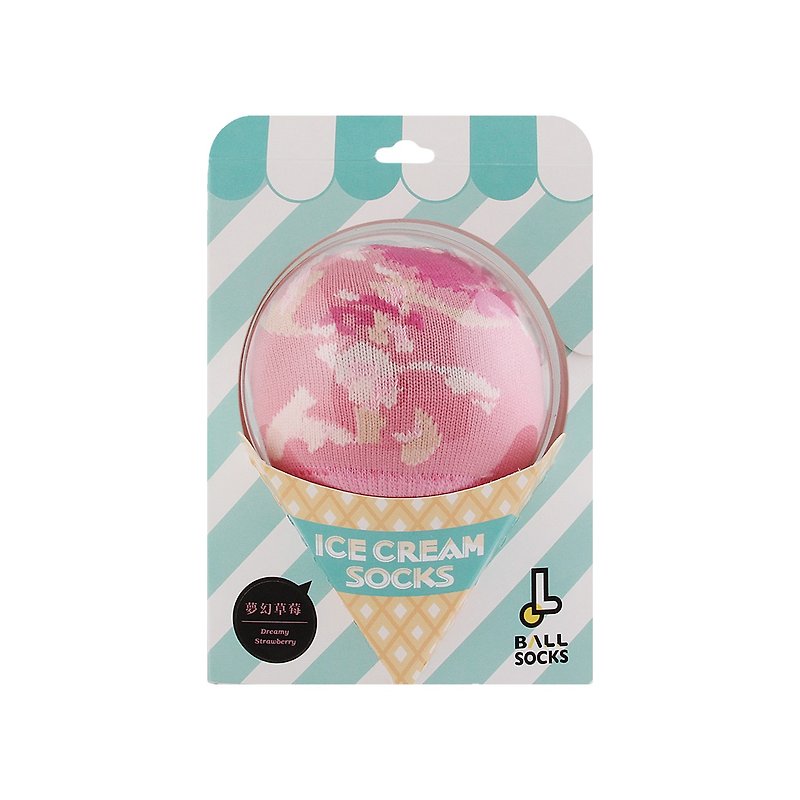 ICE CREAM冰淇淋袜_梦幻草莓 - 袜子 - 其他材质 粉红色