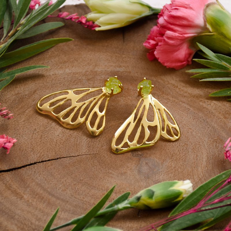 Butterfly Earrings - 耳环/耳夹 - 铜/黄铜 金色