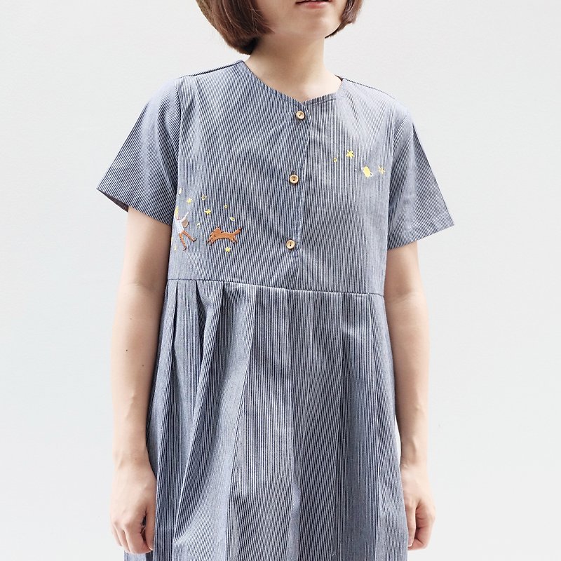Mumu Dress ( Little Prince Story) : Dark Blue Color - 洋装/连衣裙 - 绣线 蓝色