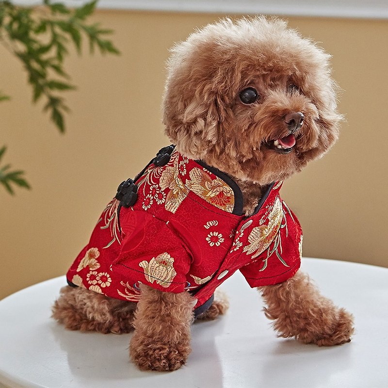 宠物衣服 旗袍 经典中国风(红) - 衣/帽 - 棉．麻 红色