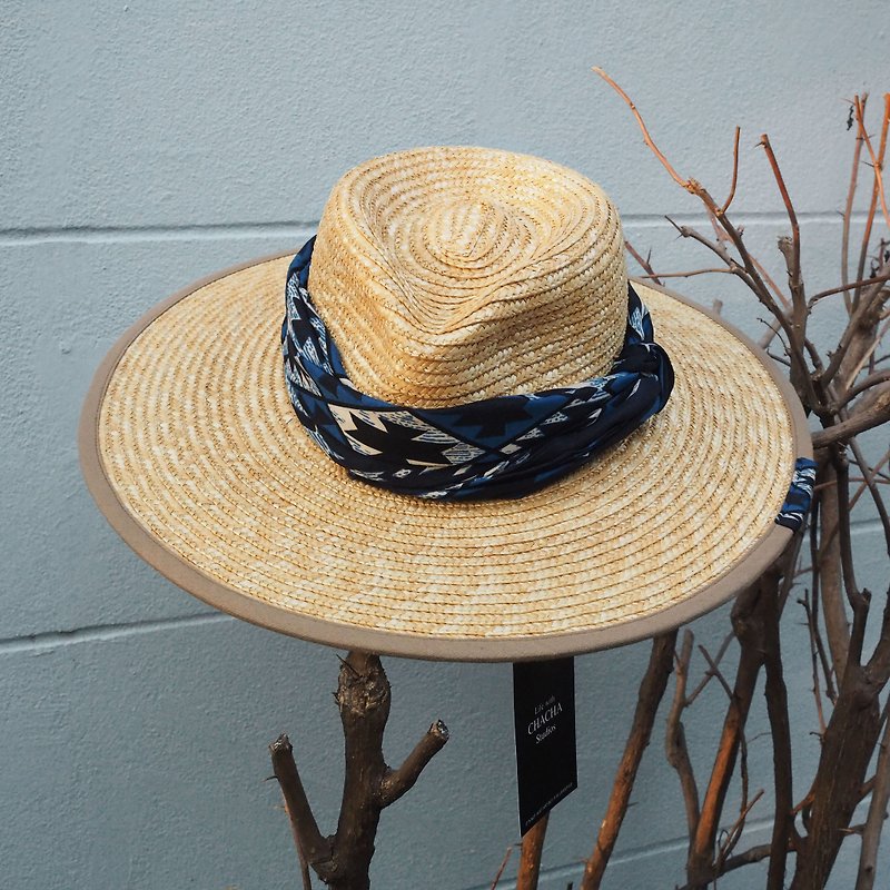 Rango fedora hat (bohemian blue band) - 帽子 - 其他材质 金色
