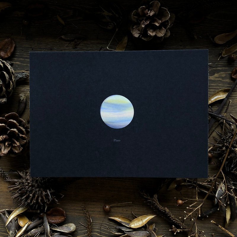 行星系列 冥王星 明信片 - 卡片/明信片 - 纸 黑色