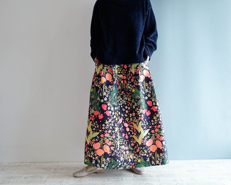 きまぐれコレクション　-クレイジーな織り模様のスカート マキシ丈 90cm - 裙子 - 丝．绢 多色