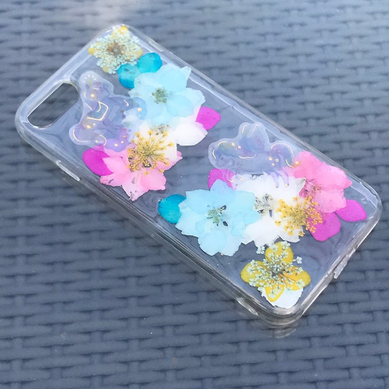 iPhone 7 Plus 手机壳 Dry Pressed Flowers Case 押花 干燥花 小马 彩色压花 014 - 手机壳/手机套 - 植物．花 多色