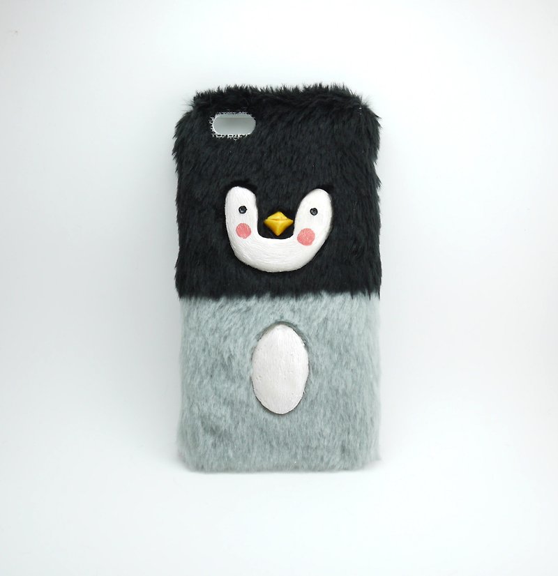毛绒绒手机壳-小企鹅 - 平板/电脑保护壳 - 其他材质 黑色