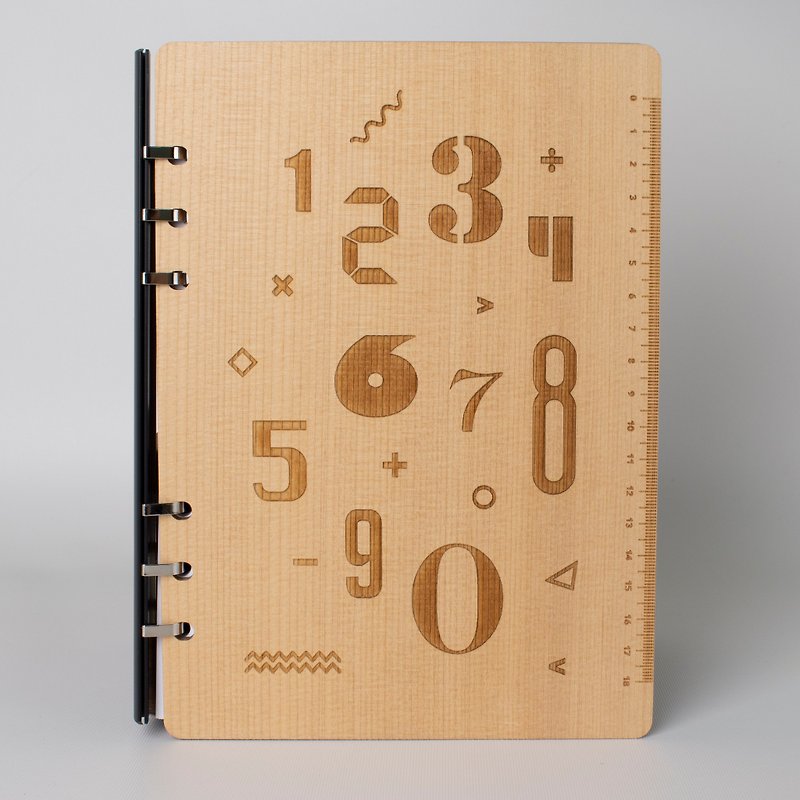 原木笔记本  加拿大桧木  数字与尺 Wooden Notebook - 笔记本/手帐 - 木头 黄色
