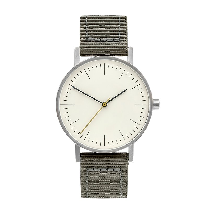 BIJOUONE B001系列 极简设计 森系冷淡复古风格手表 - 青灰色表带 - 男表/中性表 - 不锈钢 灰色