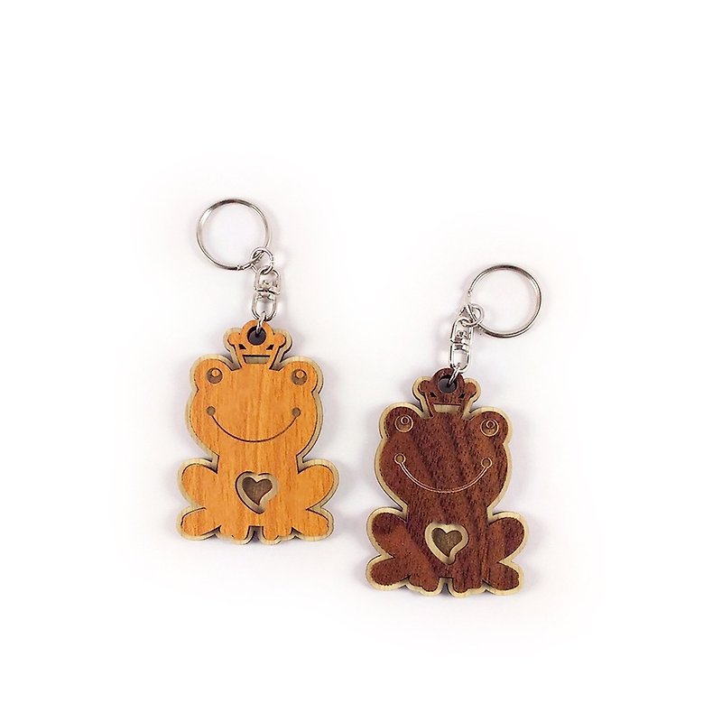 【教师节礼物】木雕钥匙圈-青蛙 - 钥匙链/钥匙包 - 木头 咖啡色