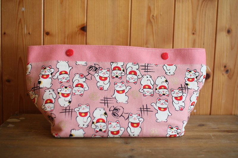 【好日手作】日本棉麻简约风面纸套。粉粉招财猫 - 其他 - 棉．麻 粉红色