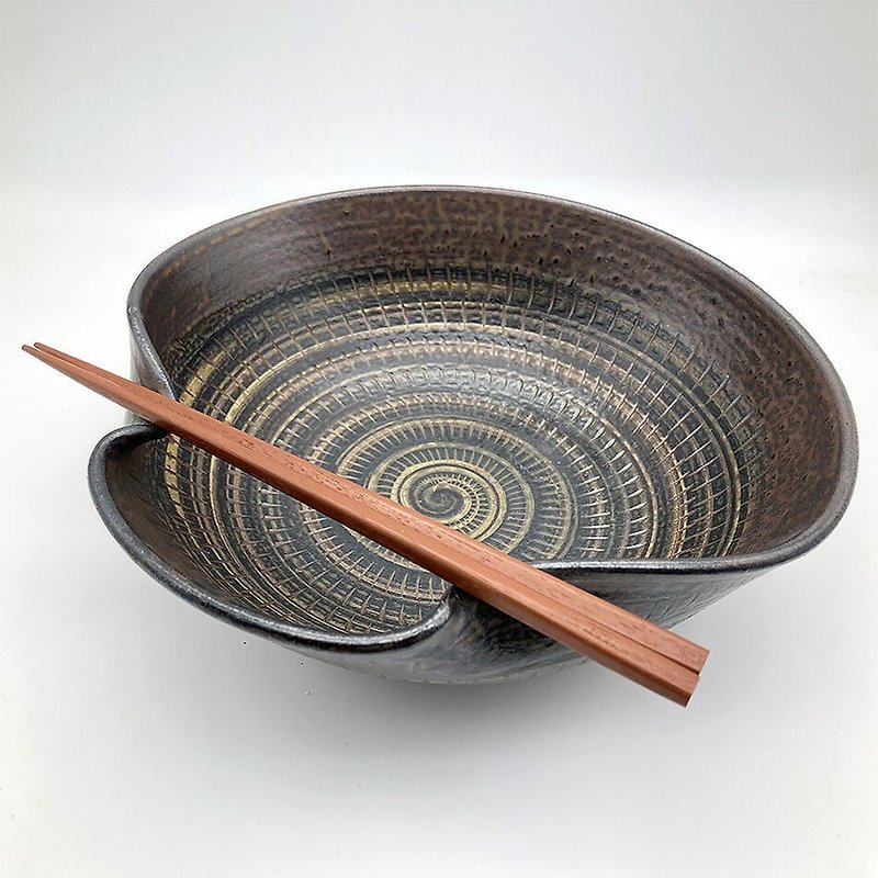 小石原器 小石原器 筷子碗与筷子托 碗,黑色,丸和窑陶器,筷子 - 碗 - 陶 黑色