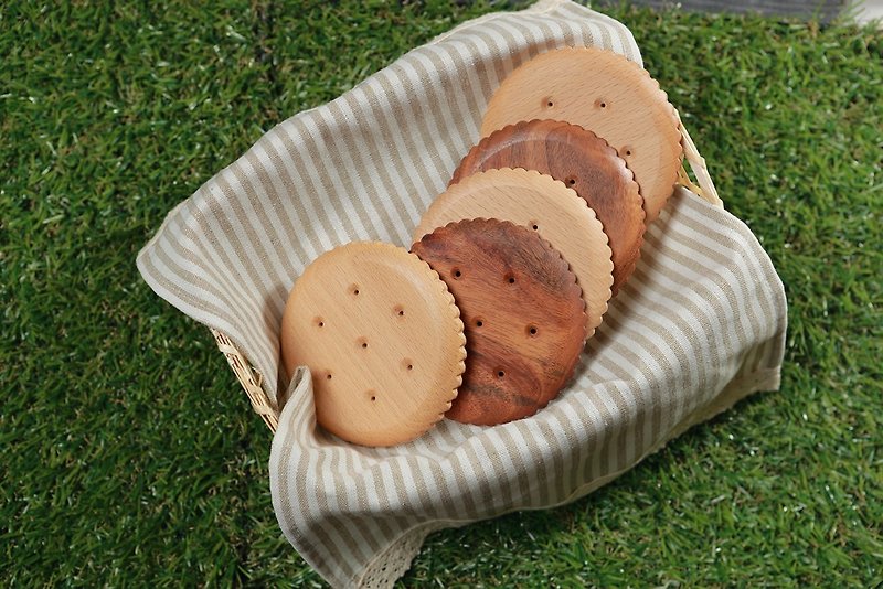 【even 平衡木 联名商品】饼干杯垫 - 杯垫 - 木头 咖啡色