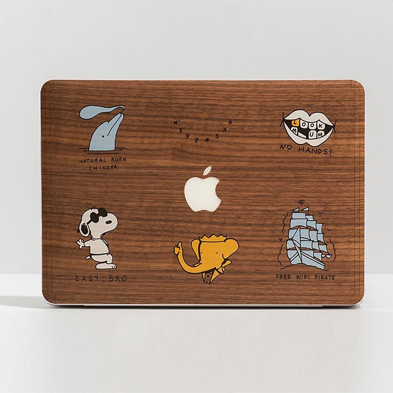 【预购】Mac 原木保护贴/MICHELE LEONI 设计款 - 平板/电脑保护壳 - 木头 咖啡色