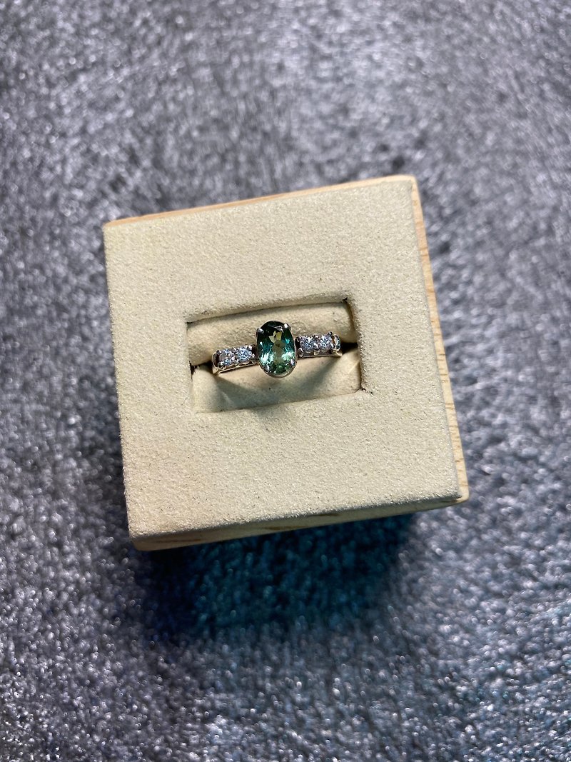 绿色 碧玺 典雅 戒指 尼泊尔 手工制 925纯银 - 戒指 - 宝石 绿色