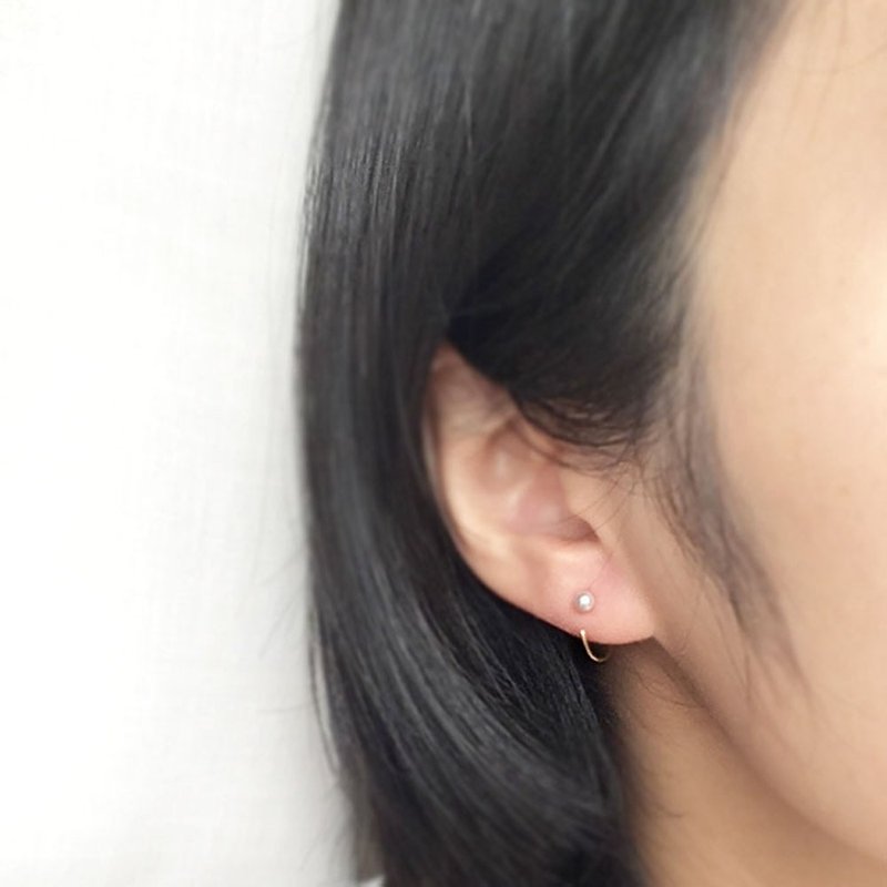K14gf Pearl Earrings - 耳环/耳夹 - 珍珠 白色