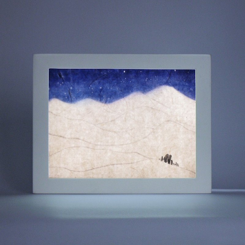 星星和树 小夜灯/画作群山远影6号/LED/创意圣诞礼物 - 海报/装饰画/版画 - 纸 蓝色