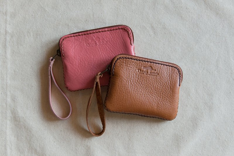 LUCKY BAG- 2 OF TRIPLET MINI COIN PURSE MADE OF COW LEATHER