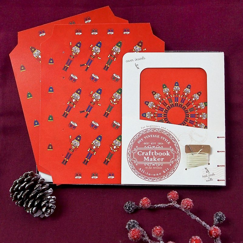 圣诞版工艺书（手作缝制小手帐套装）－ 胡桃夹子 - 木工/竹艺/纸艺 - 纸 红色
