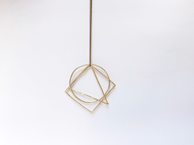 几何造型 黄铜项链 - 项链 - 其他金属 金色