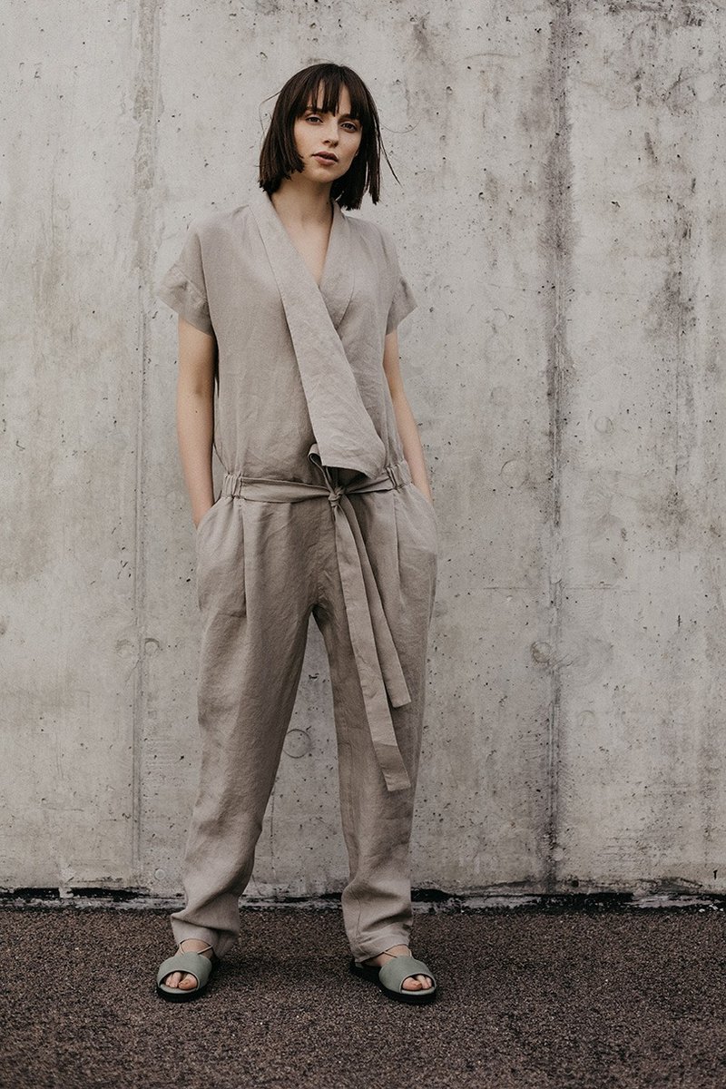 Linen Jumpsuit Motumo 18K4 - 背带裤/连体裤 - 亚麻 