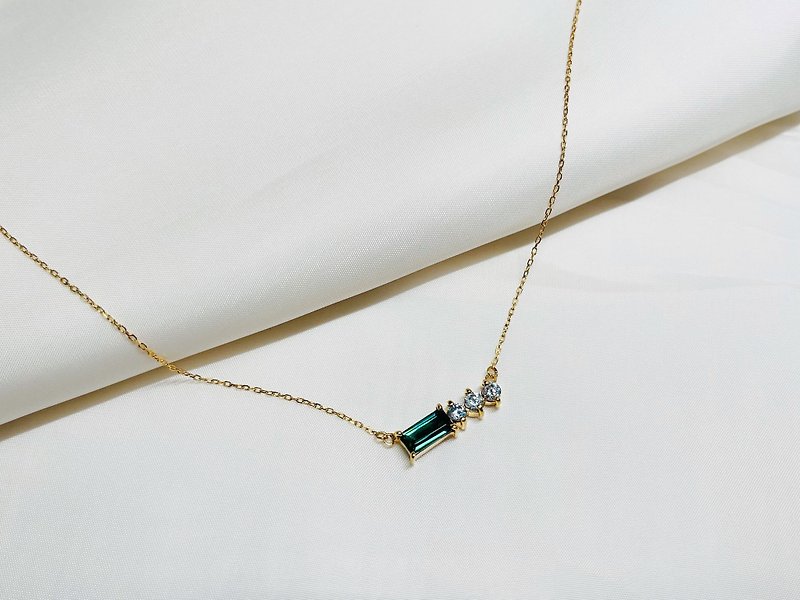 【Moriarty Jewelry】- 绿碧玺 - 纯银项链 - 项链 - 纯银 