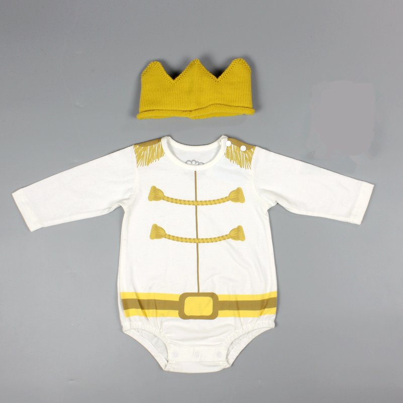 白马王子长袖连身衣 MIT(含皇冠) - 其他 - 棉．麻 黄色
