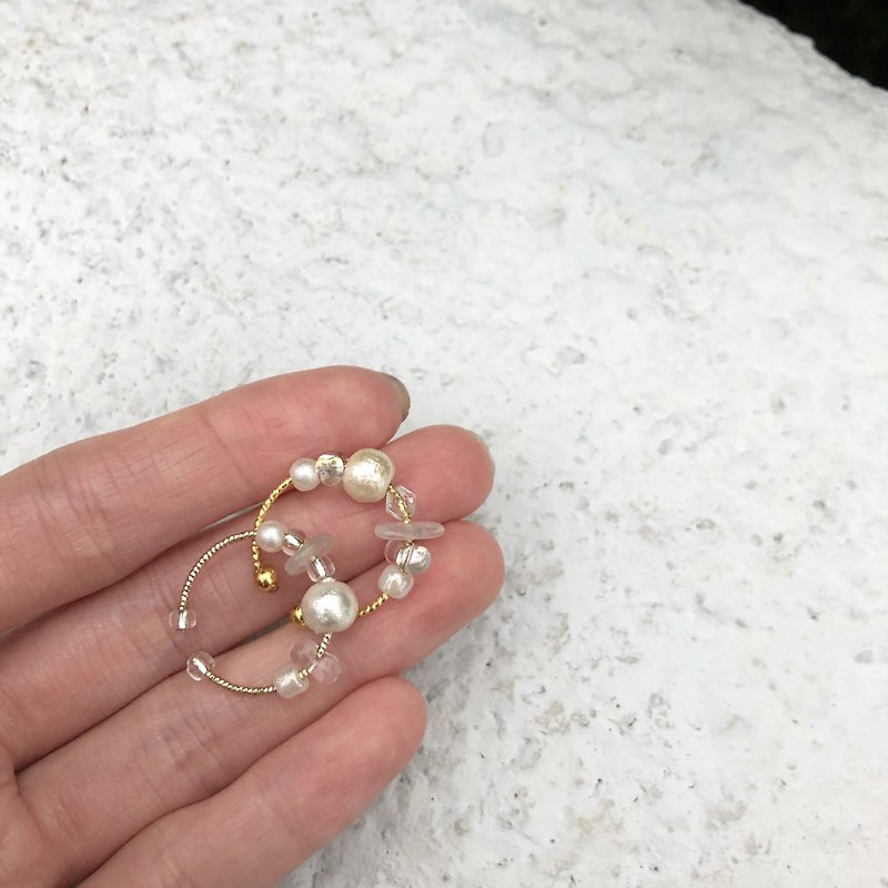 天然石棉棉珠玻璃珠戒指 - 戒指 - 其他材质 多色