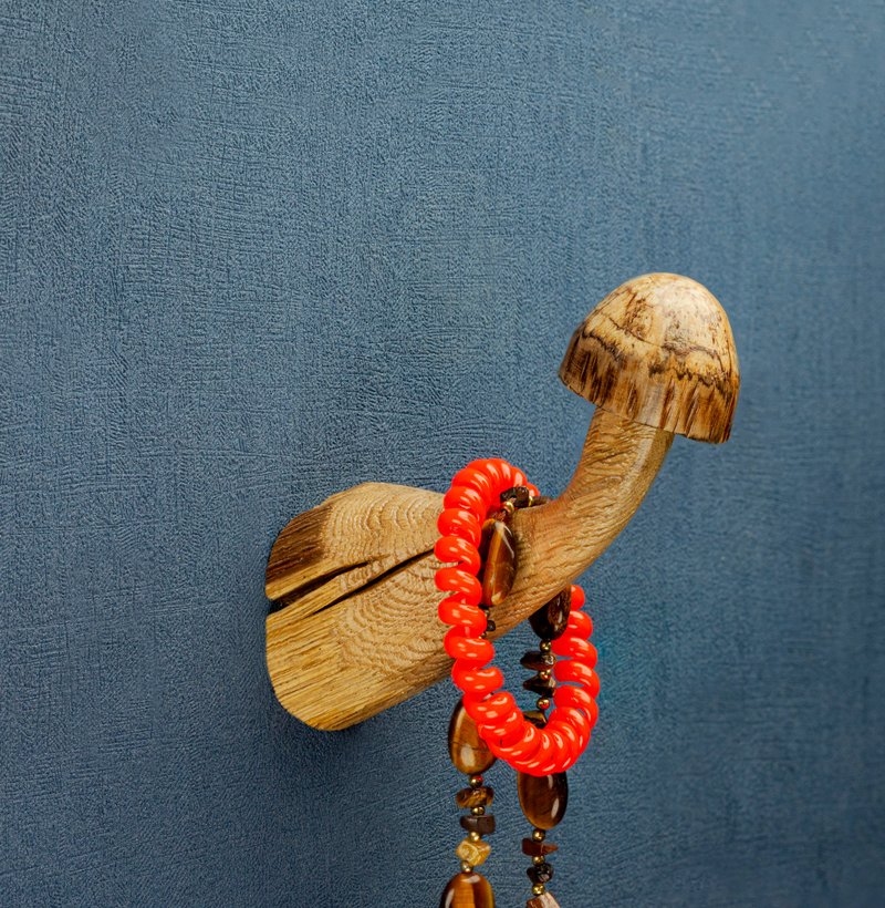 Mushroom Hook,  holder bracelet - 墙贴/壁贴 - 木头 