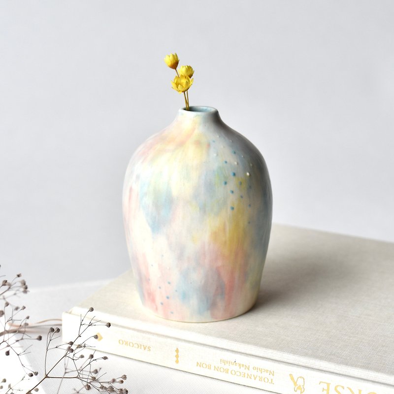 朝の光の花器　 一点物 - 花瓶/陶器 - 陶 多色