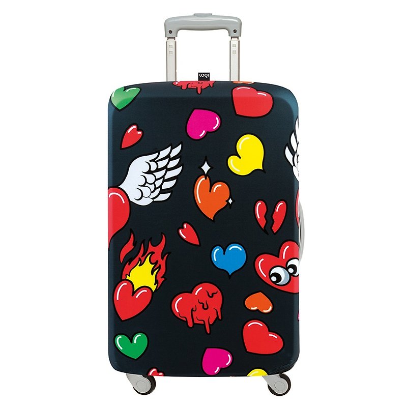 LOQI 行李箱外套／爱心【L号】 - 行李箱/行李箱保护套 - 聚酯纤维 黑色